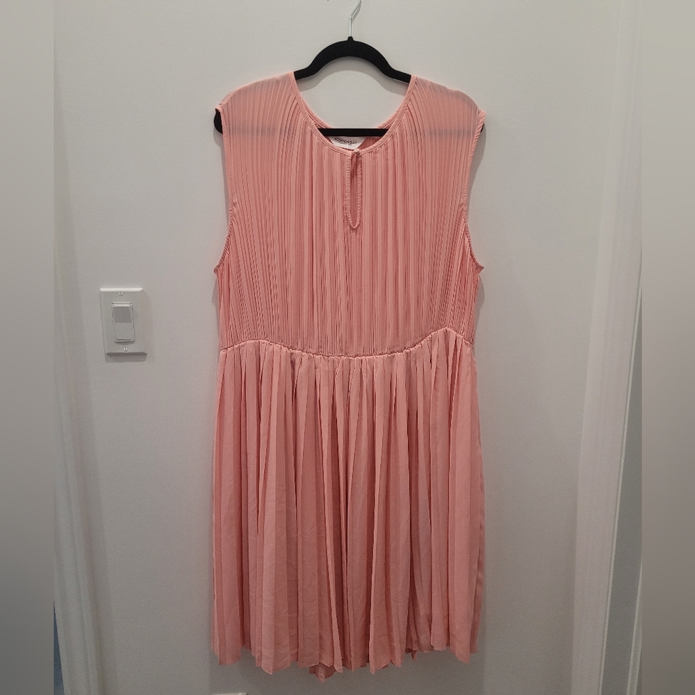 Addition Elle Pleated Pink Lined Dress size 20